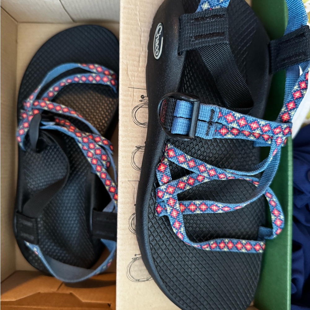 Chaco Kids Sandals - Black and Red Pattern